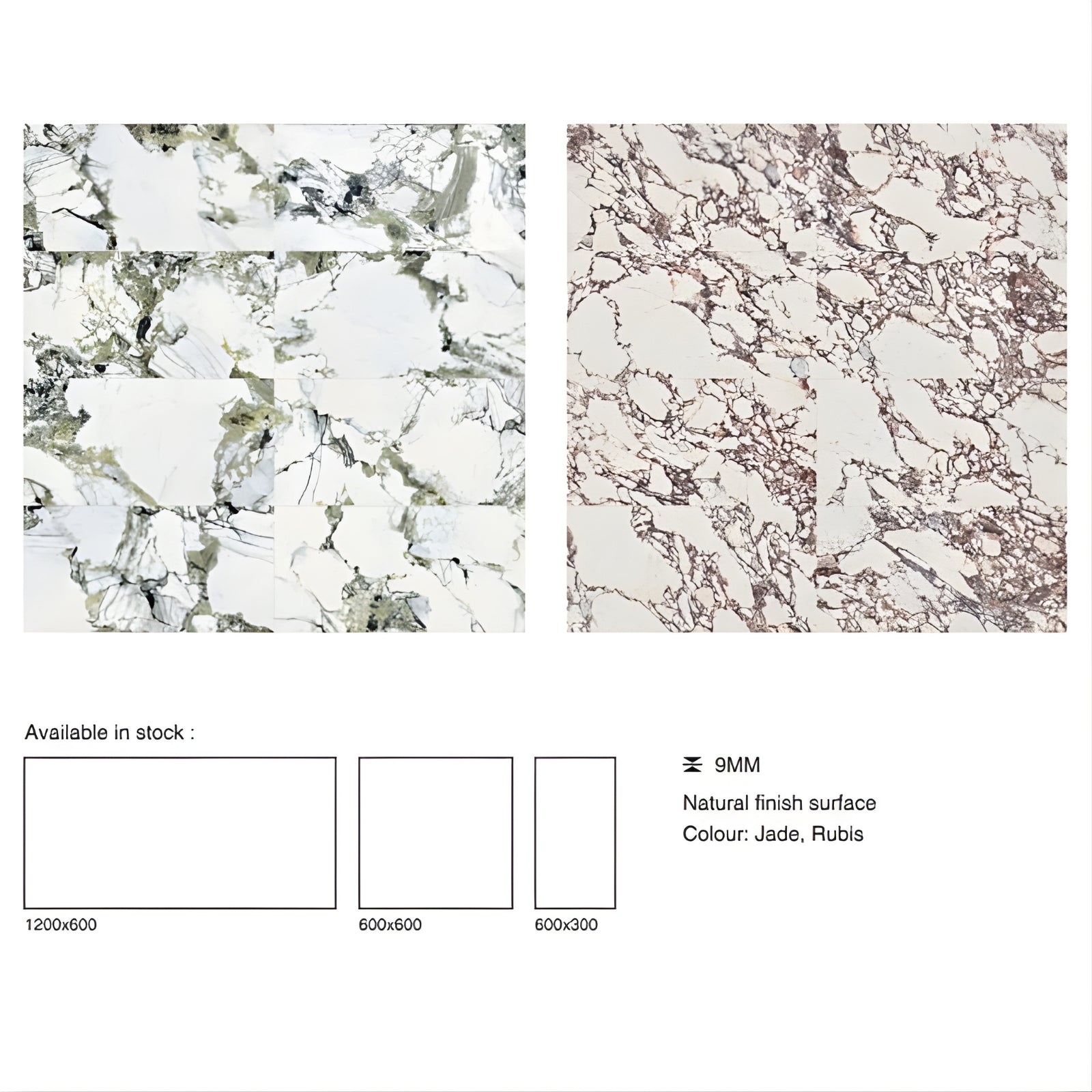 Variations Ruby Alessio Natural Honed Italian Porcelain Tile 1200x600x10mm IT-LU3D-RUB-12060N - The Blue Space