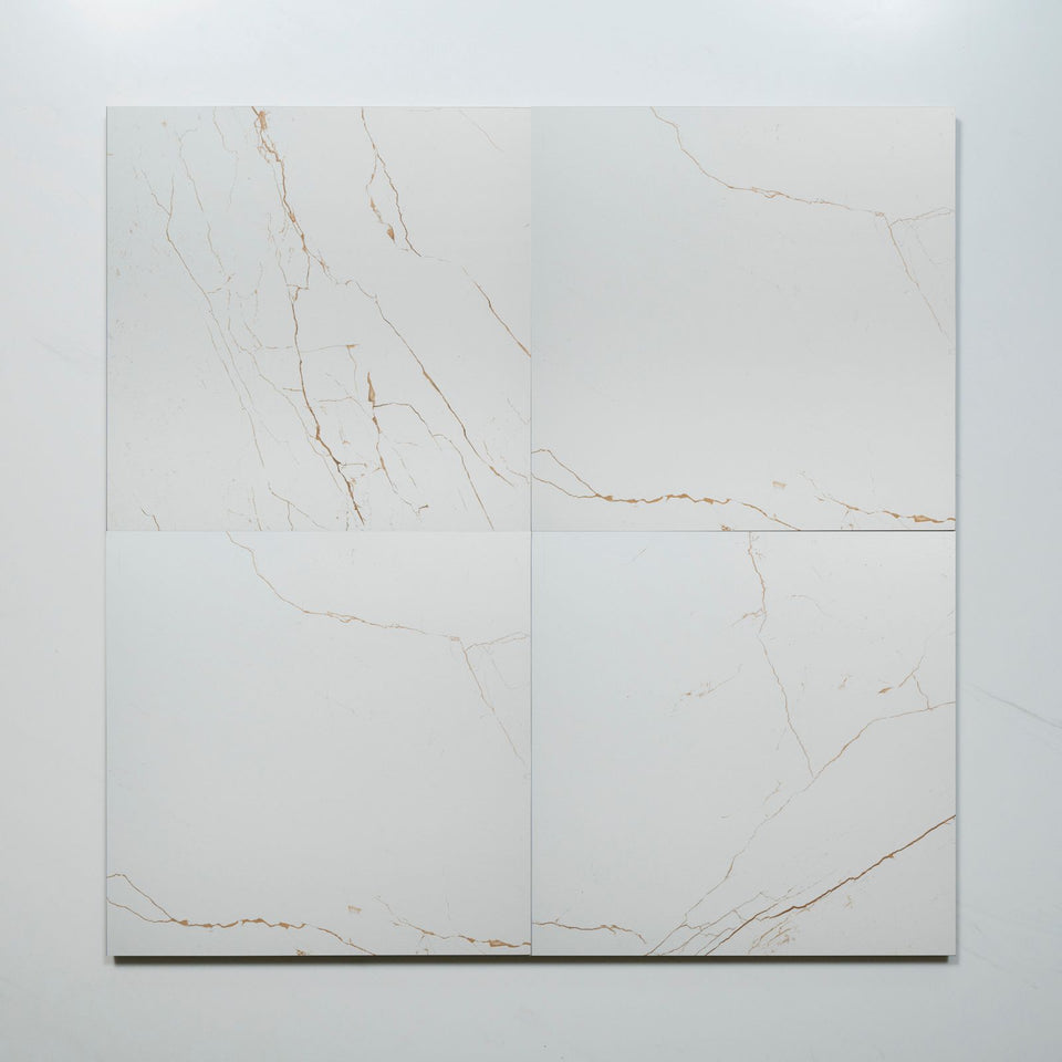Sereno White Marble Grain Honed Porcelain Tile 600 x 600mm