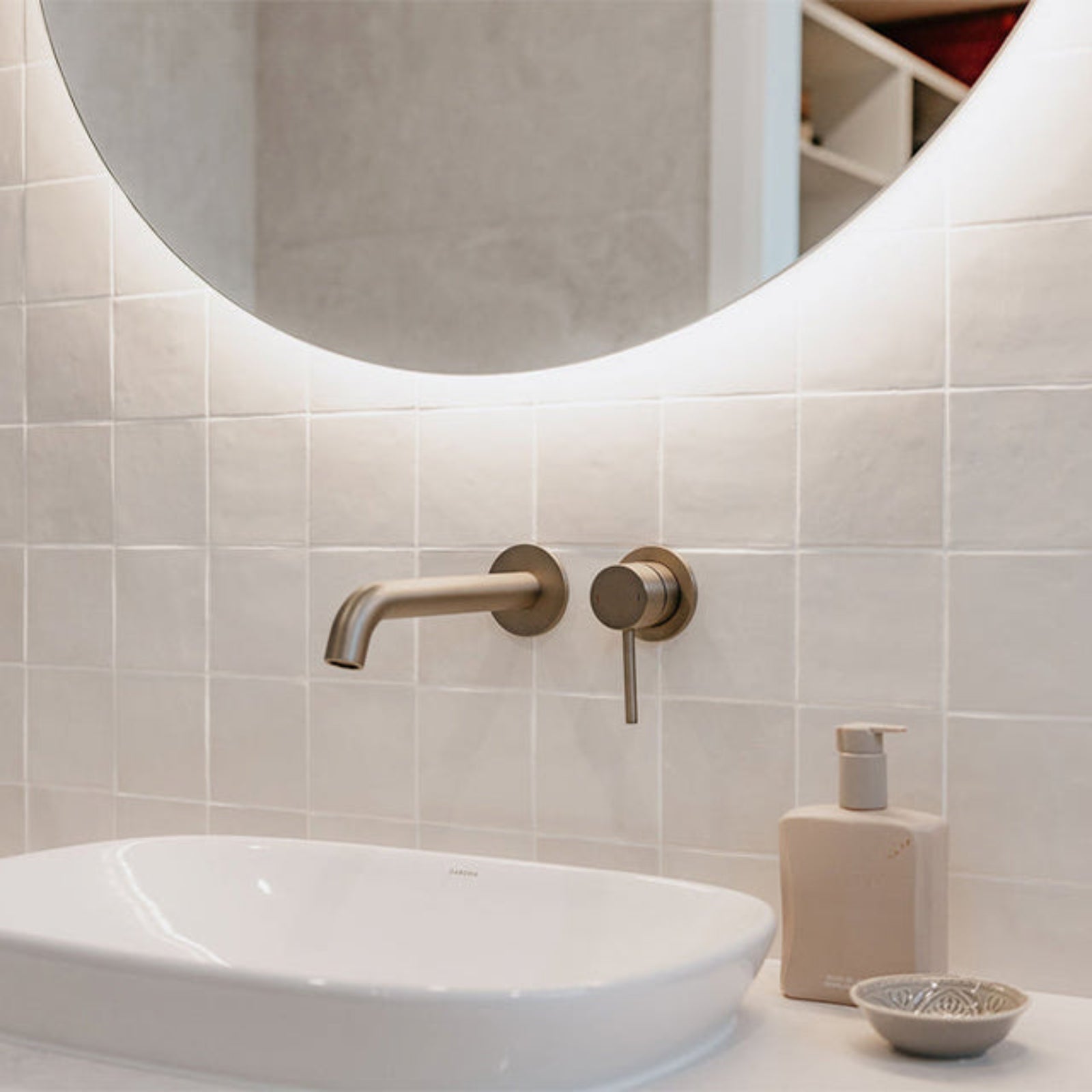 Snow White Ella Zellige Tile 100 x 100 x 10mm Spanish Ceramic | The Blue Space