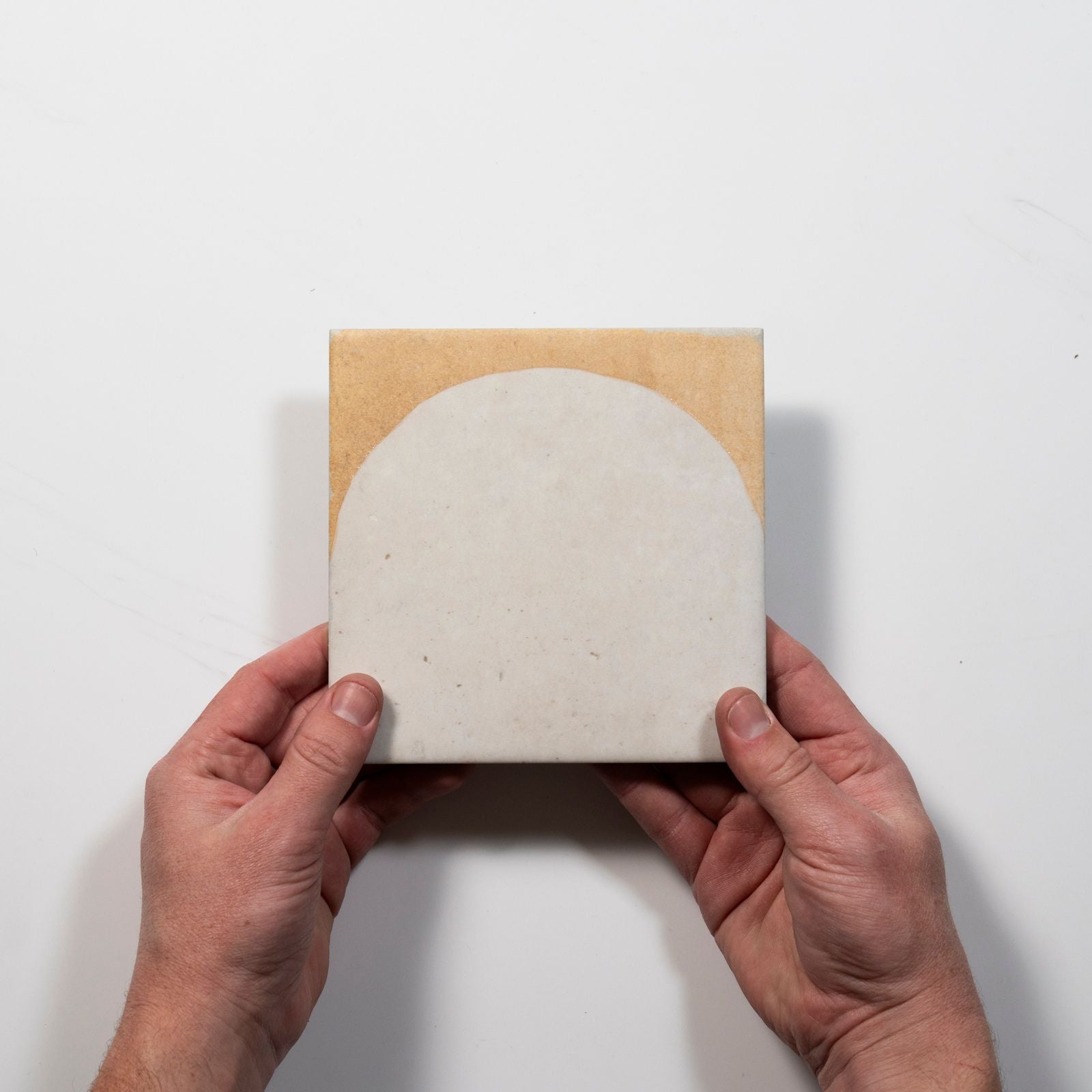 With Hand Soluna Arc White Porcelain Tile 150 x 150mm ATLWHD - The Blue Space