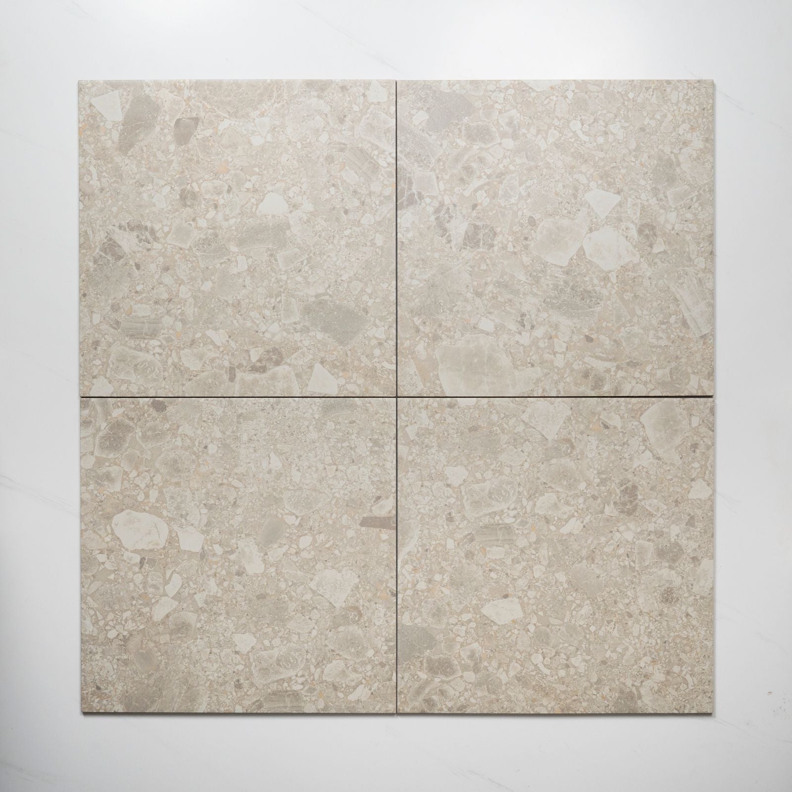 Faces Southside Beige Terrazzo Matte P2 Porcelain Tile 450 x 450mm 45STUBEM - The Blue Space