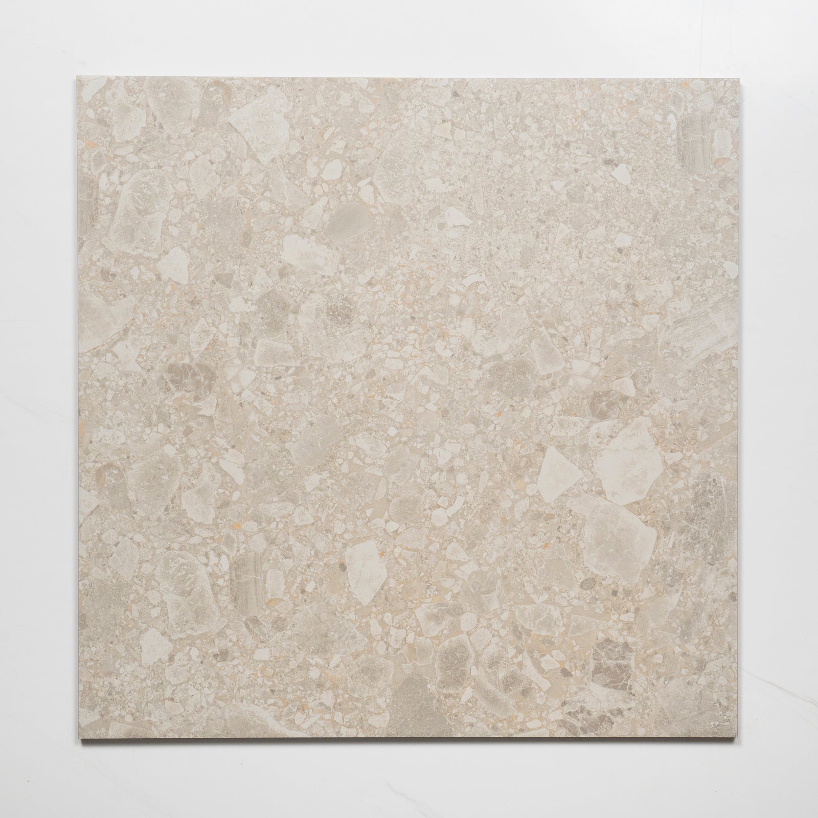 Faces Southside Beige Terrazzo Matte Porcelain Tile P3 600mm x 600mm 6STUBEM - The Blue Space