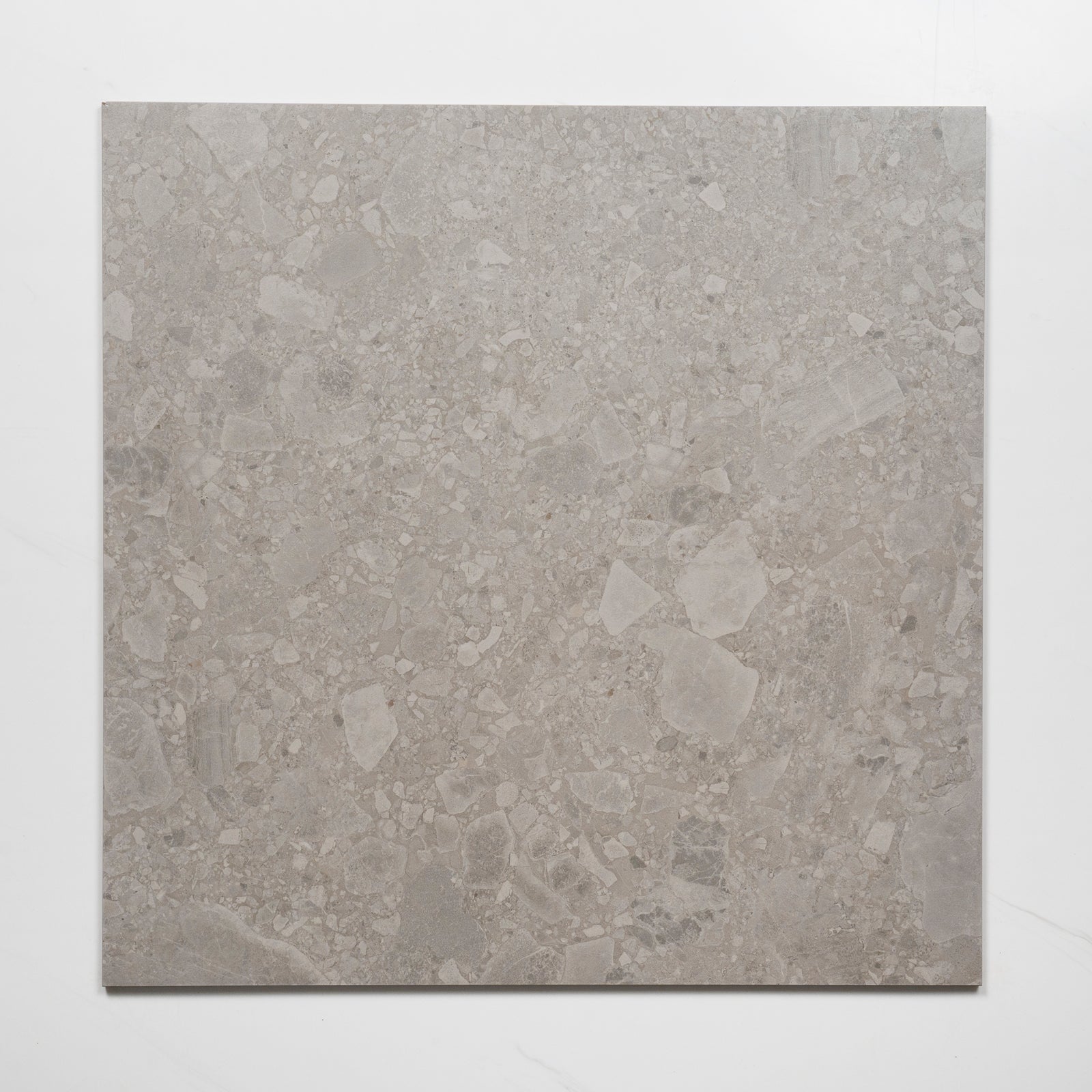 Single no Hand Southside Grey Terrazzo External Porcelain Tile P5 600mm x 600mm 6STUGYX - The Blue Space