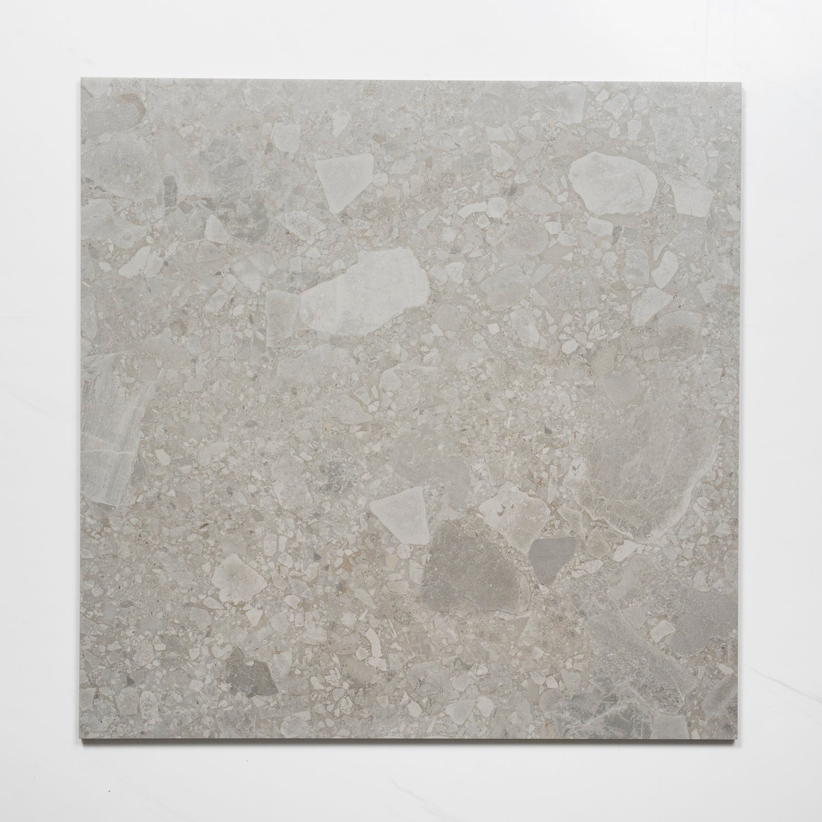 Single no Hand Southside Grey Terrazzo Matte Porcelain Tile P3 600mm x 600mm 6STUGYM - The Blue Space
