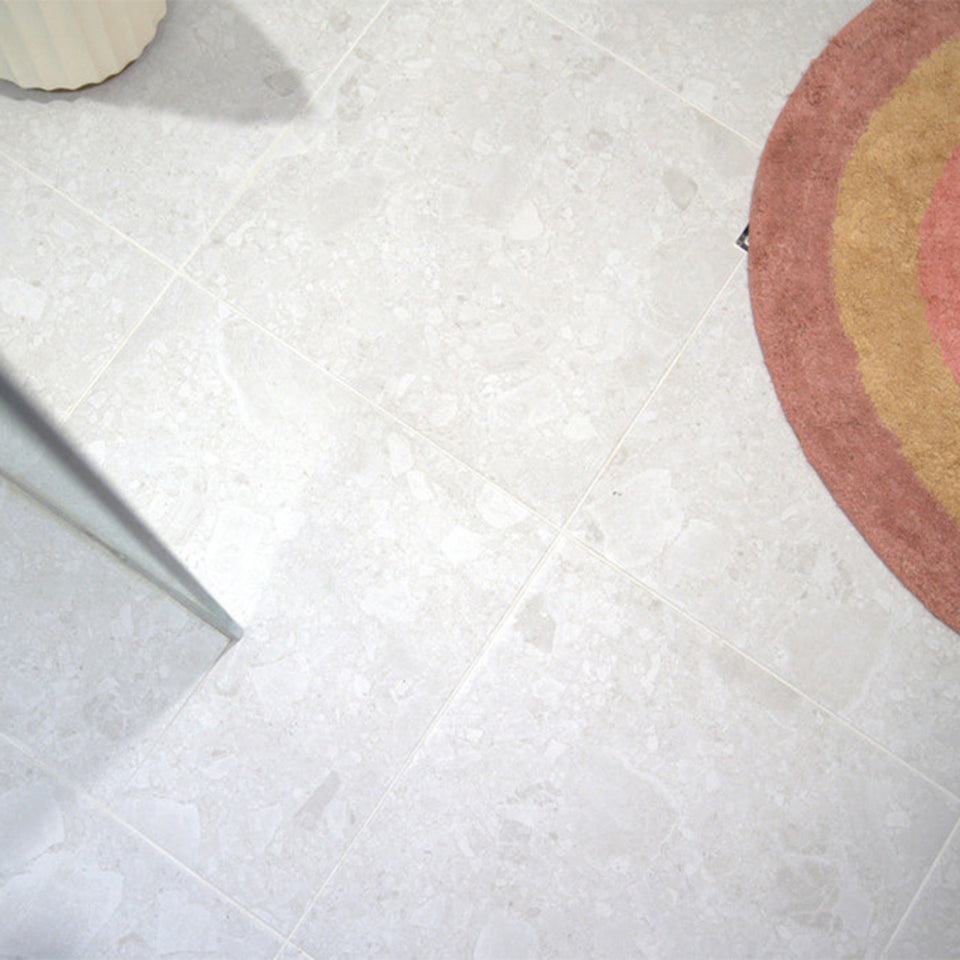 Southside White Terrazzo Matt P2 Porcelain Tile 450x450mm