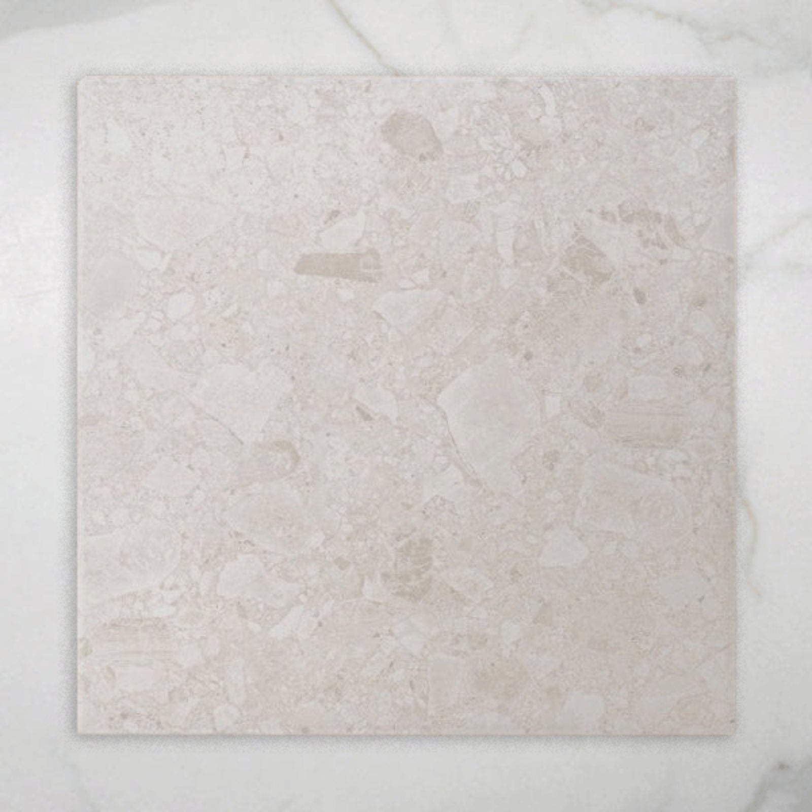 Single no Hand Southside White Terrazzo Matt P2 Porcelain Tile 450x450mm 45STUWHM - The Blue Space