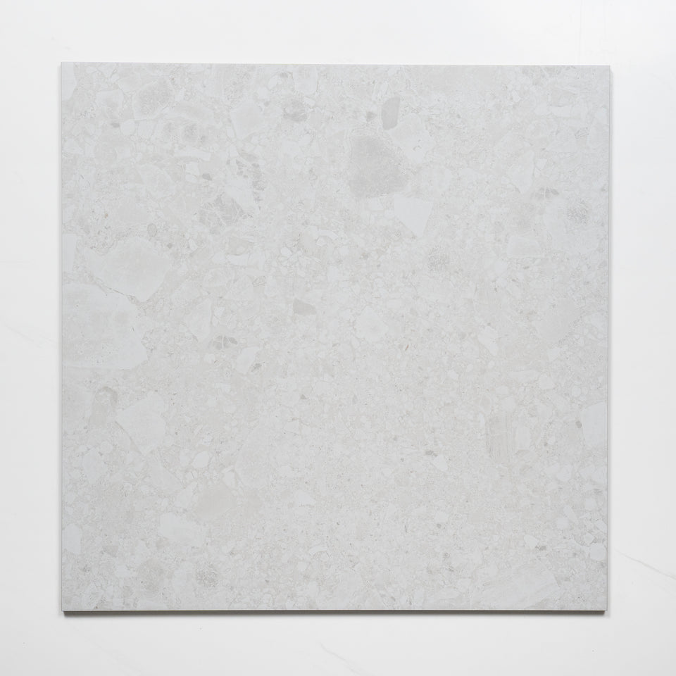 Southside White Terrazzo Matte Porcelain Tile P3 600mm x 600mm