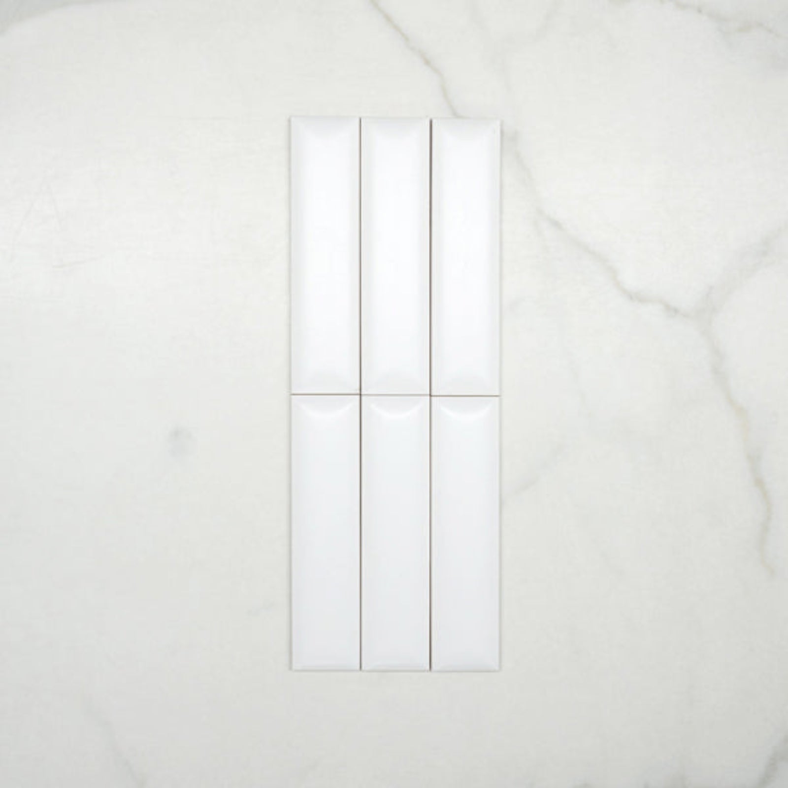 Faces No Hand Sunset Bianco White Satin Dune Ceramic Tile 50x200mm - The Blue Space
