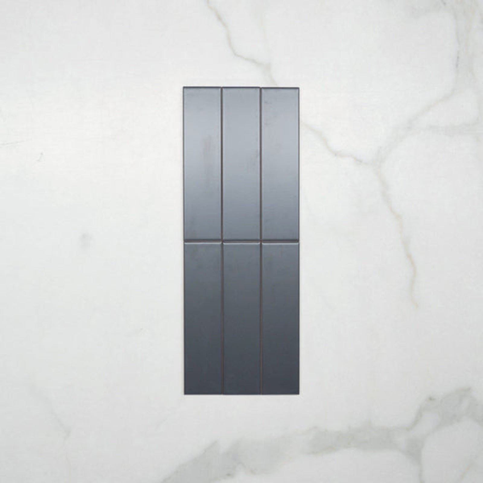 Faces No Hand Sunset Iron Grey Satin Flat Ceramic Tile 50x200mm - The Blue Space