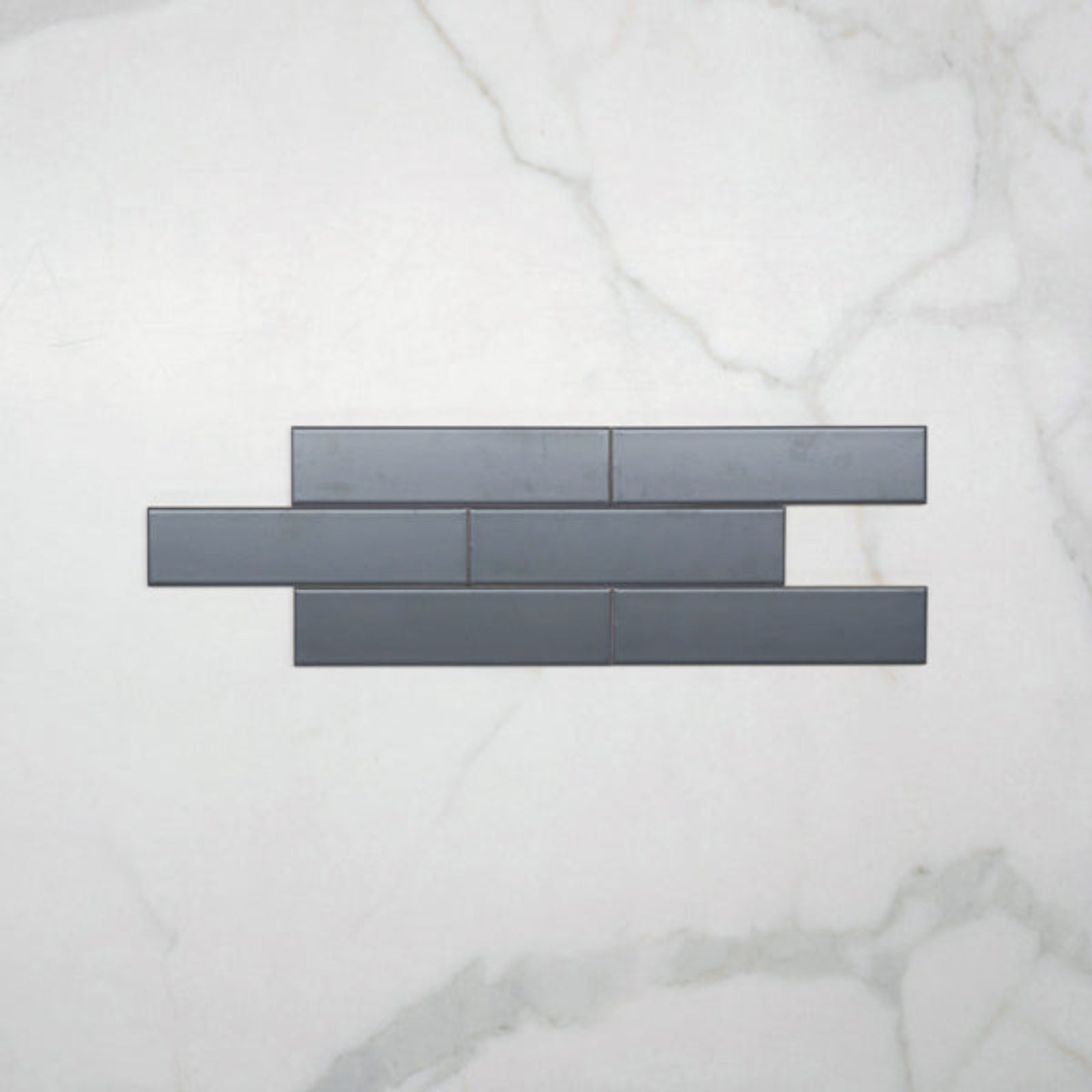 No Hand Sunset Iron Grey Satin Flat Ceramic Tile 50x200mm - The Blue Space