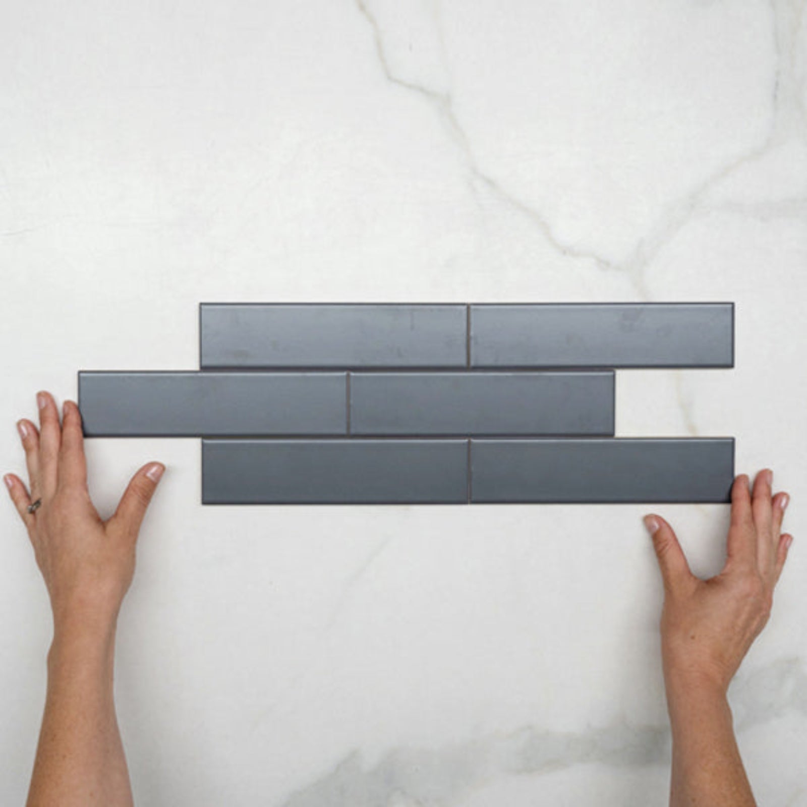 With Hand Sunset Iron Grey Satin Flat Ceramic Tile 50x200mm - The Blue Space