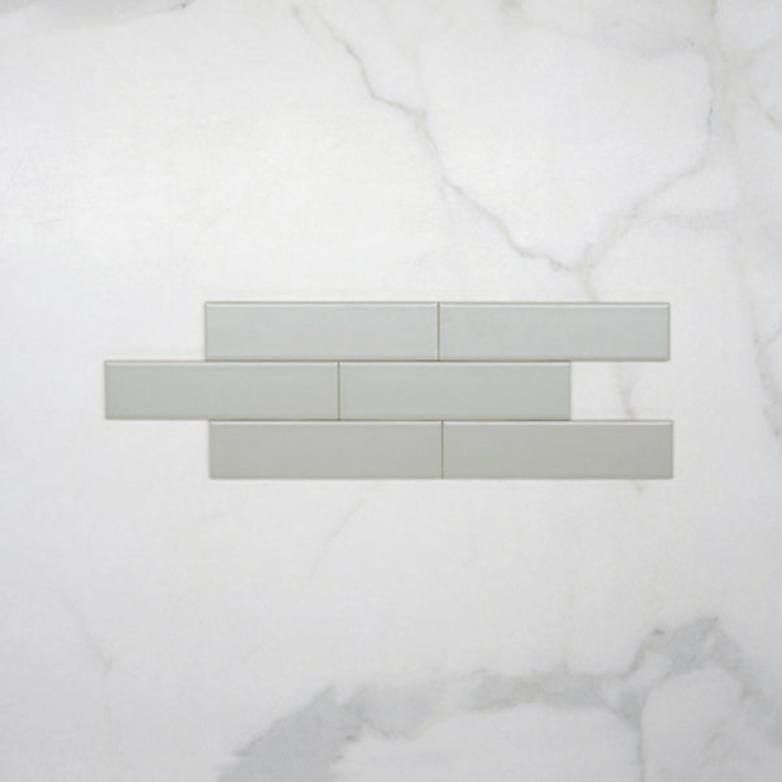 Pattern No Hand Sunset Sage Avocado Satin Flat Ceramic Tile 50x200mm - The Blue Space