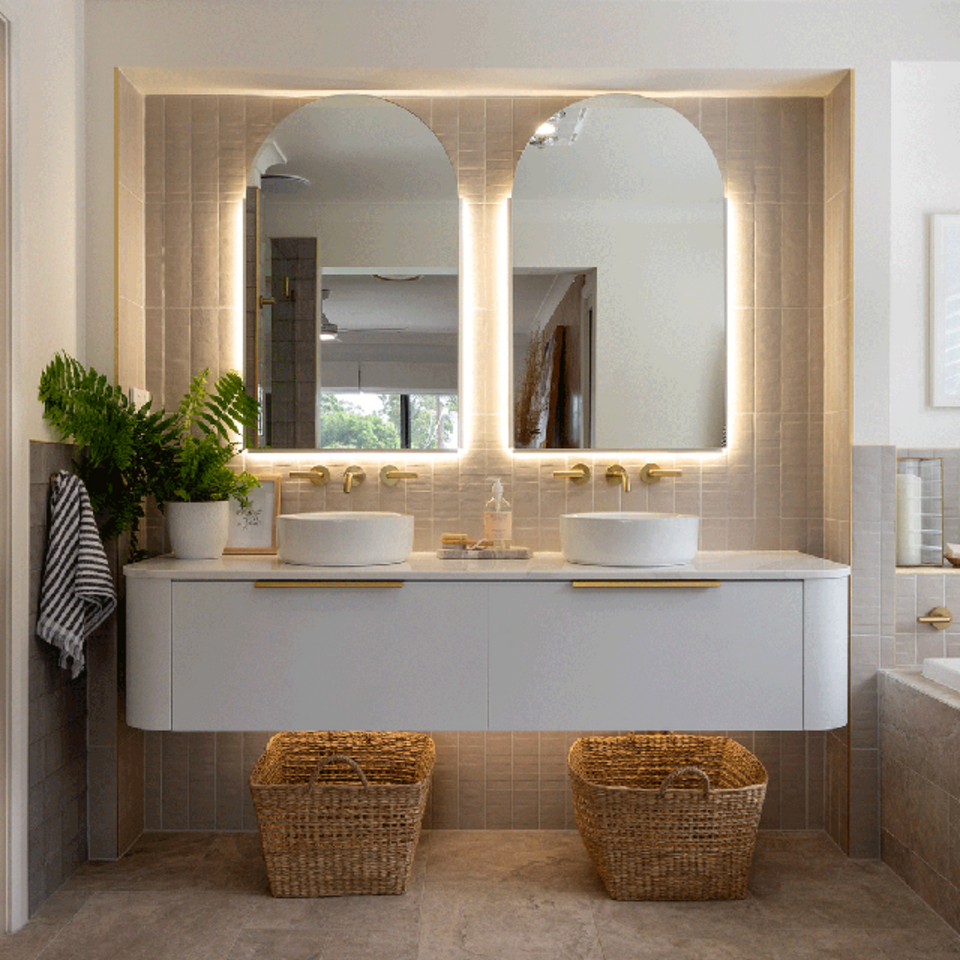 Timberline Santos Wall Hung Vanity with SilkSurface Top and Basin