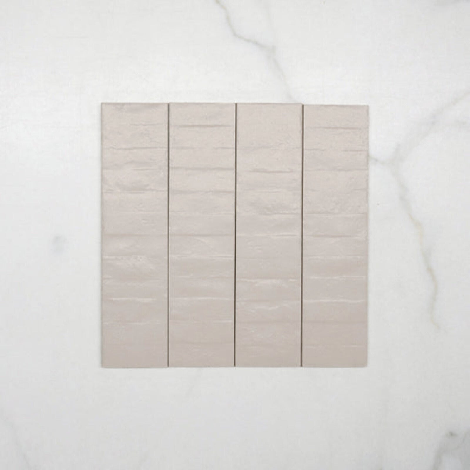 Taupe Olivia Feature Subway Matte 75 x 300mm Porcelain - The Blue Space