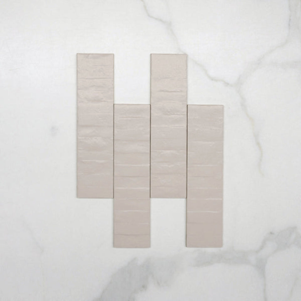Olivia Taupe Matte Porcelain Feature Subway 75 x 300mm