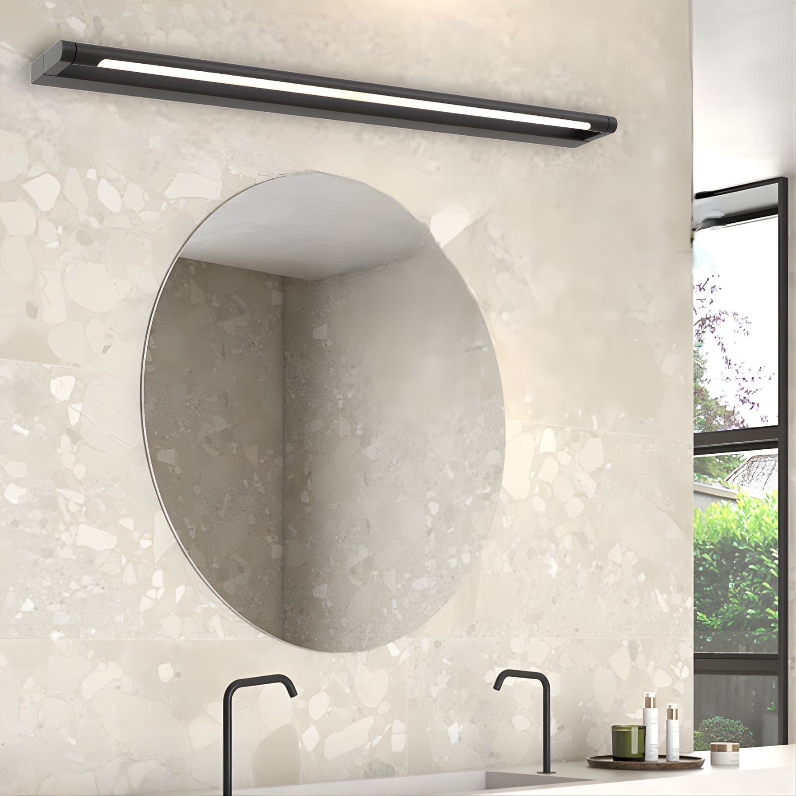 Bathroom Telbix Arvin 80 Vanity Wall Light Black ARVINWB80-BK3C - The Blue Space