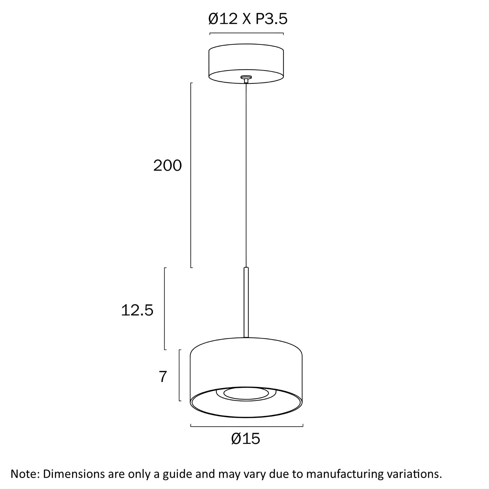 Line Drawing Telbix Cedro 1 Pendant Light Black CEDROPE1-BK - The Blue Space