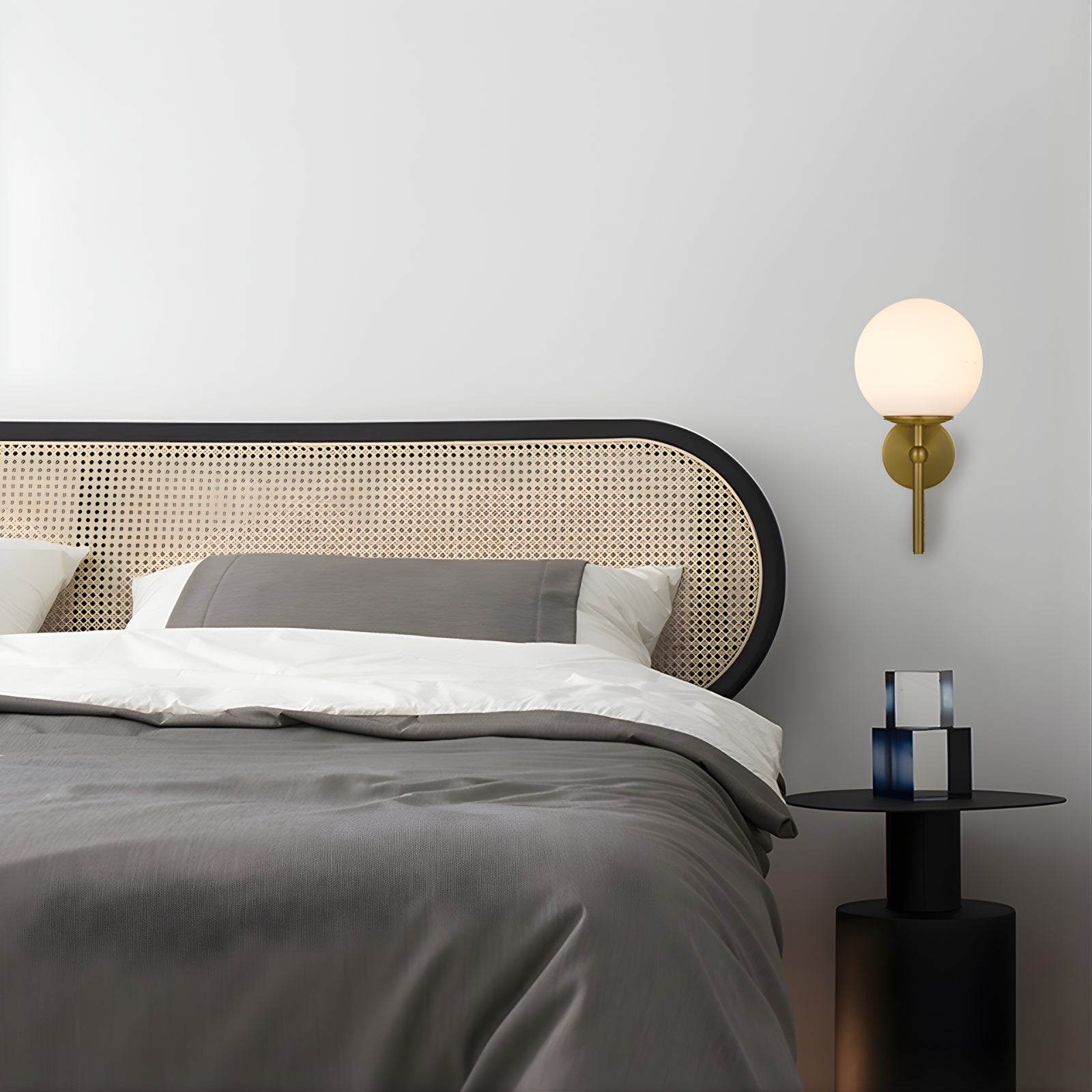 Bedroom Telbix Eterna 1 Wall Light Antique Gold Opal Matte ETERNAWB1-AGOP - The Blue Space