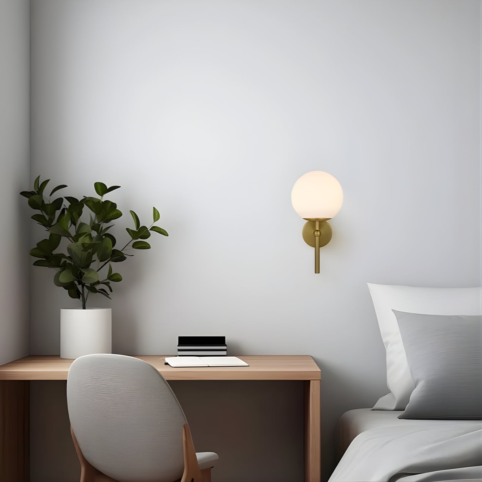 Wall Telbix Eterna 1 Wall Light Antique Gold Opal Matte ETERNAWB1-AGOP - The Blue Space
