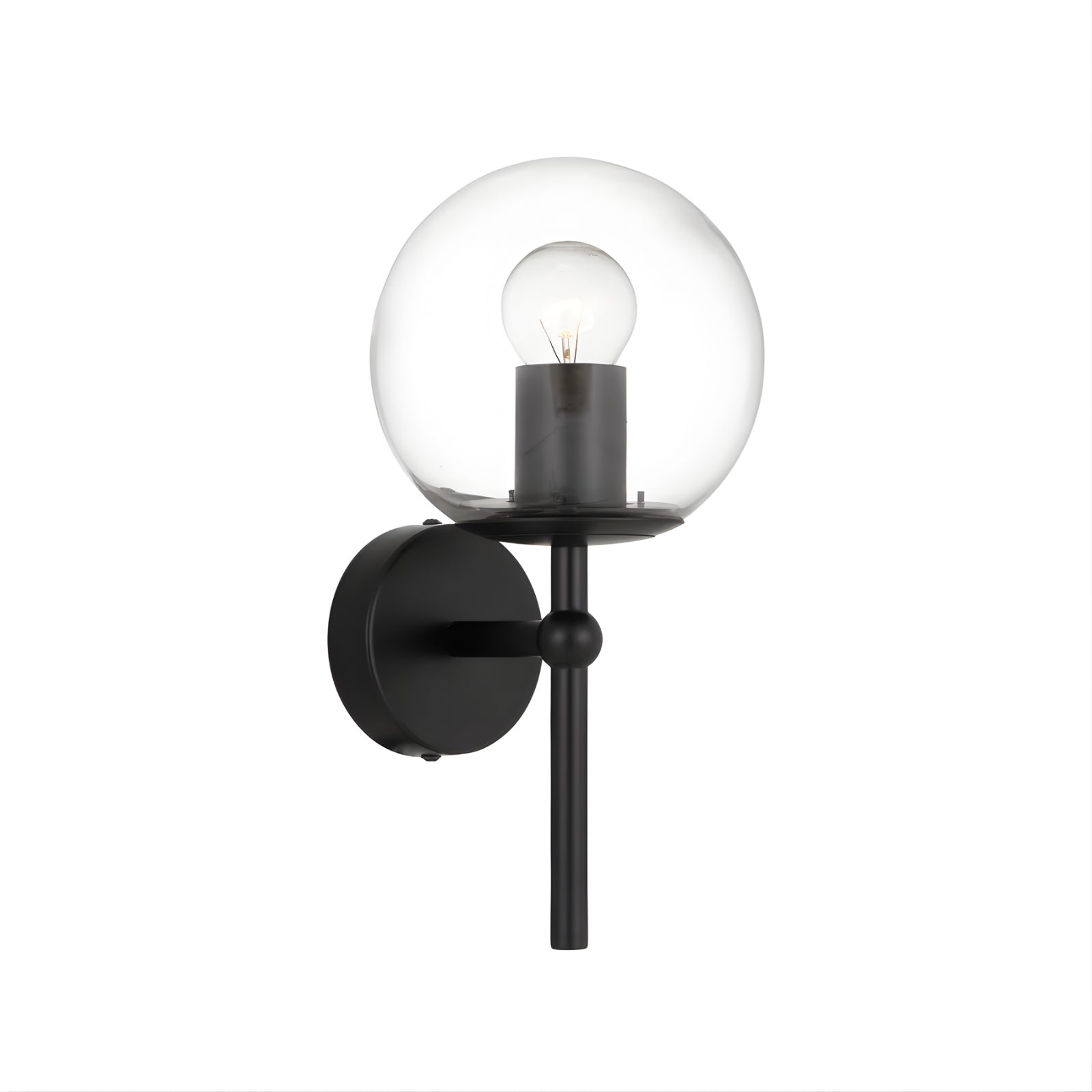 Telbix Eterna 1 Wall Light Black Clear ETERNAWB1-BKCL - The Blue Space