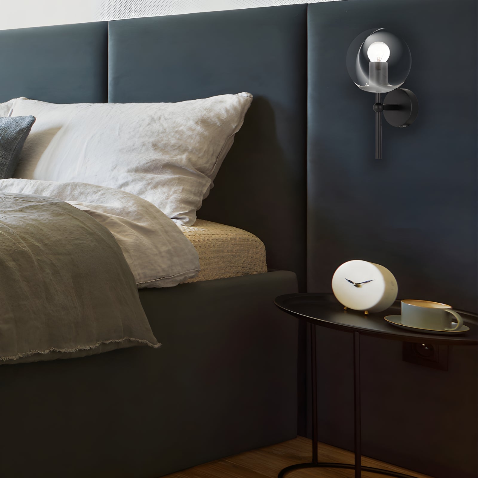 Lifestyle Telbix Eterna 1 Wall Light Black Clear ETERNAWB1-BKCL - The Blue Space