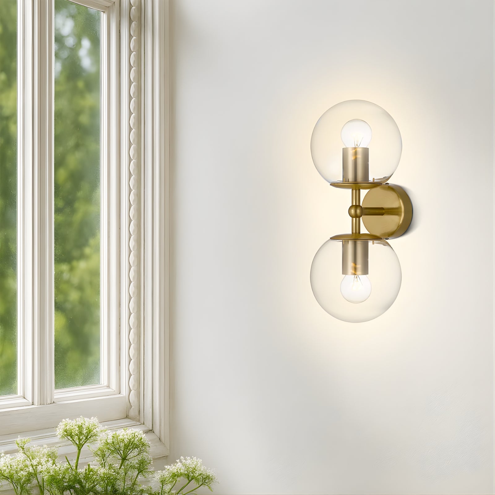 Telbix Eterna 2 Wall Light Antique Gold Clear ETERNAWB2-AGCL - The Blue Space