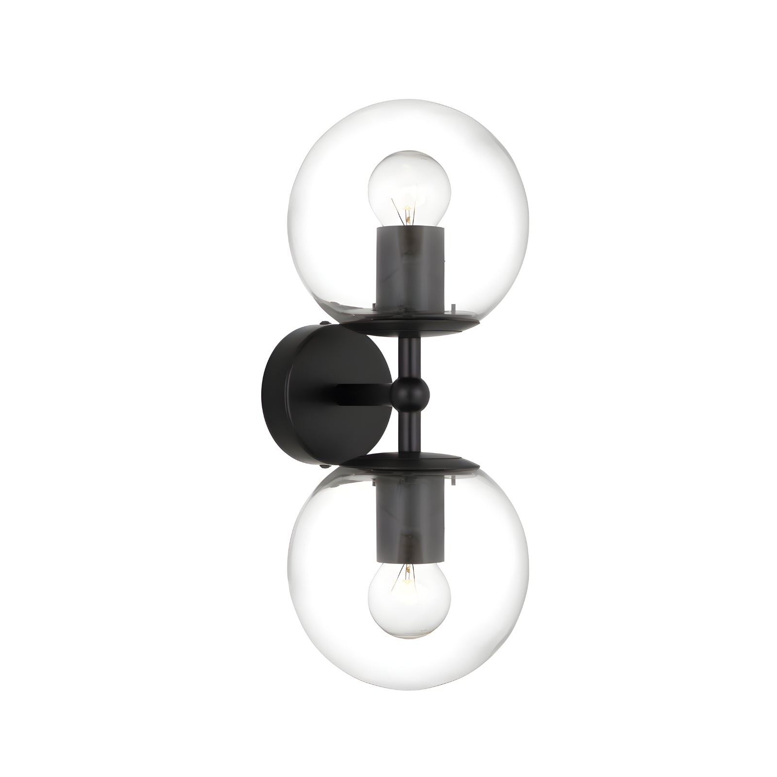 Telbix Eterna 2 Wall Light Black Clear ETERNAWB2-BKCL - The Blue Space