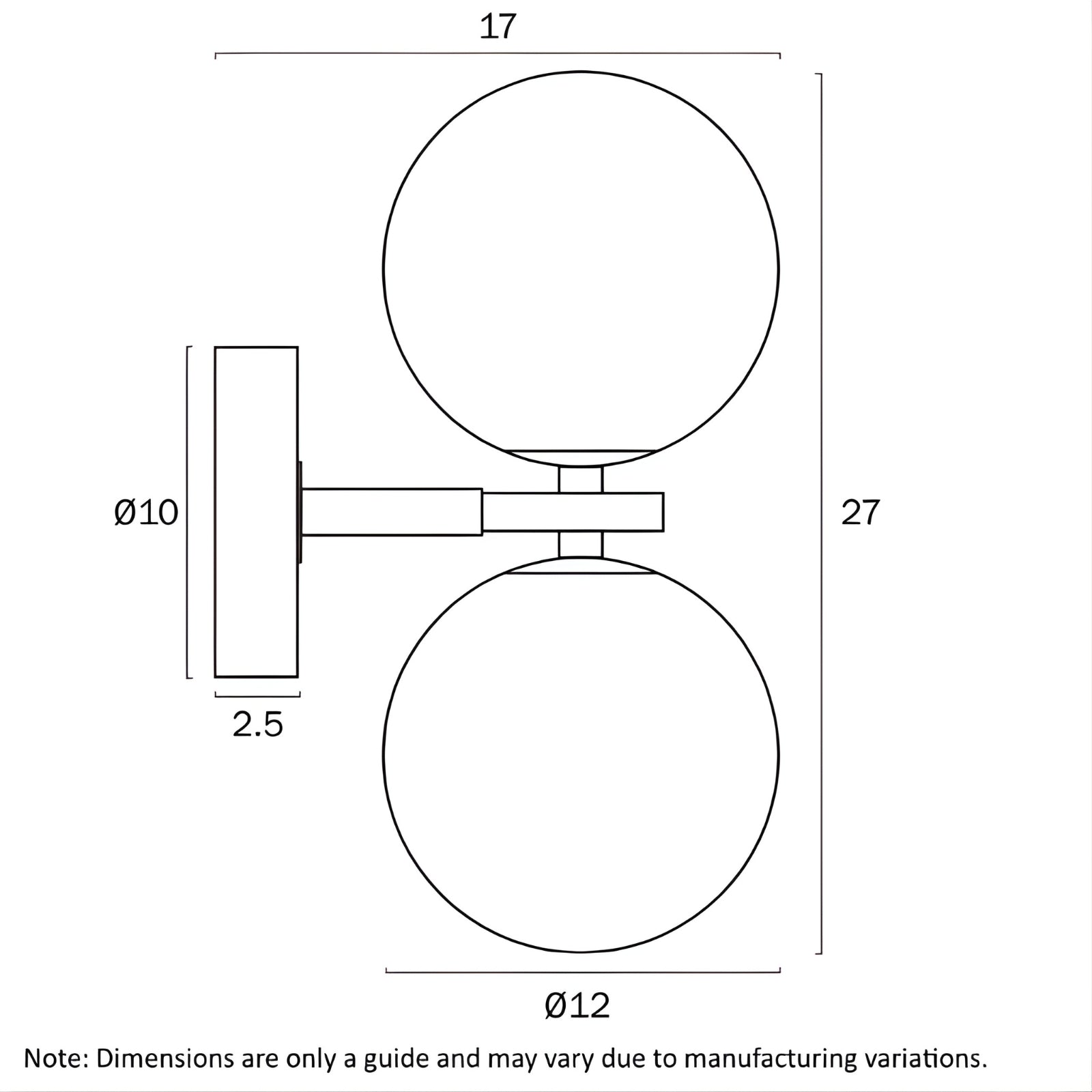 Line Drawing Telbix Felton 2 Light G9 Wall Light Antique Gold Clear Prism FELTONWB2-AGCLP - The Blue Space