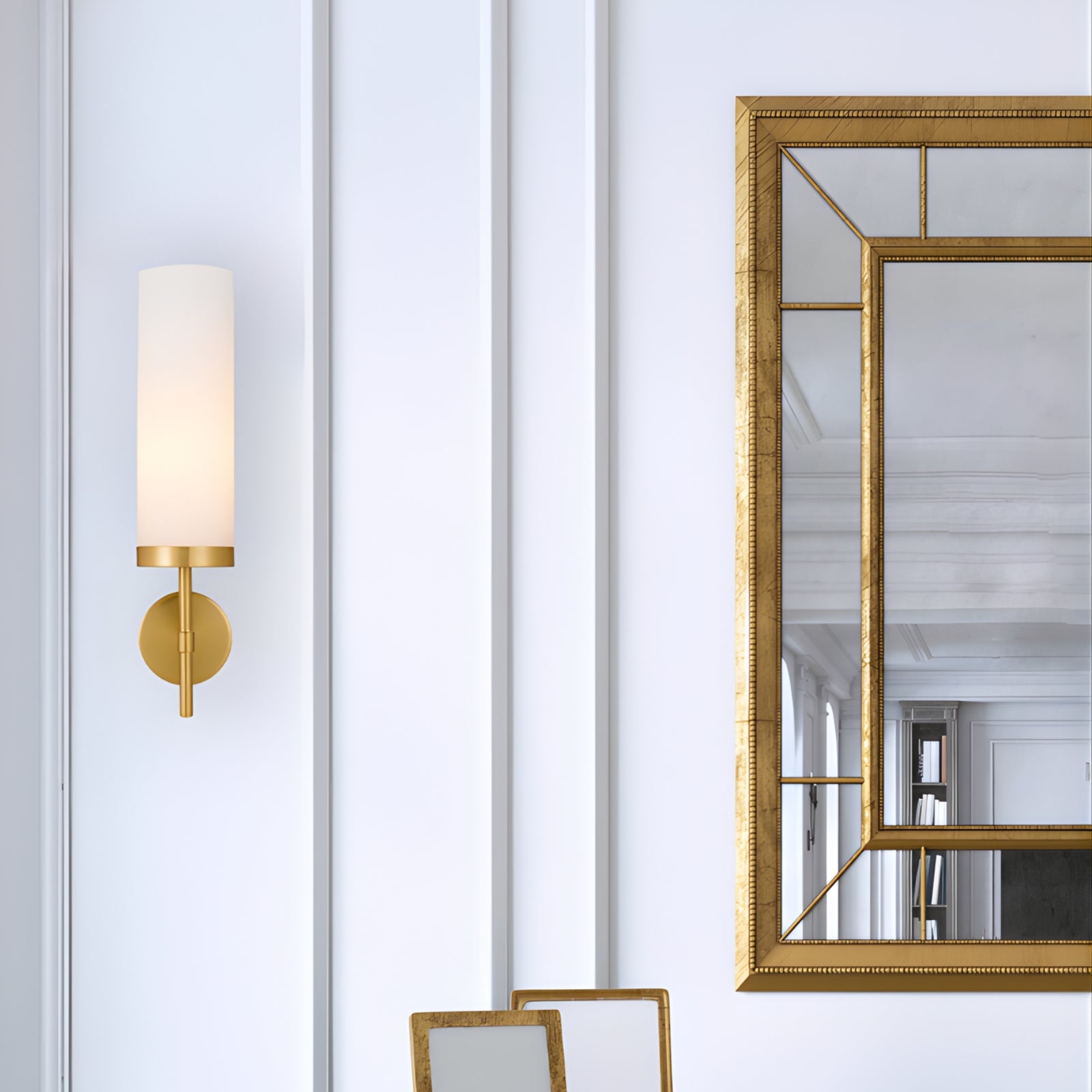 Lifestyle Telbix Garot Wall Light Antique Gold Clear Opal Matte GAROTWB-AGOP - The Blue Space