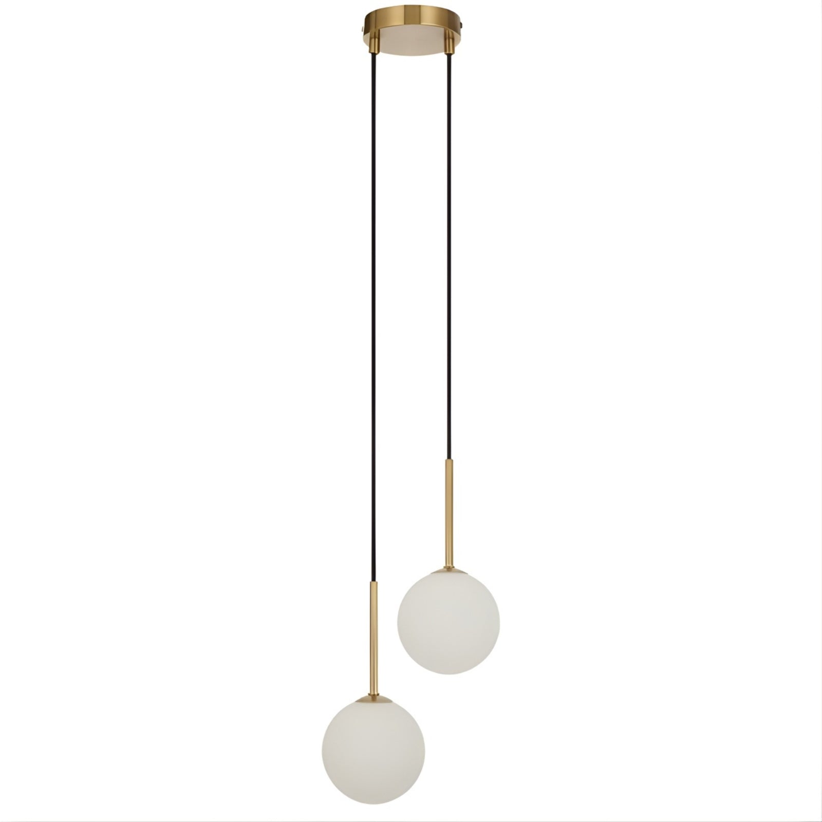 Light Off Telbix Gaston 2 Light Pendant G9 Antique Gold Opal GASTONPE2-AGOM - The Blue Space