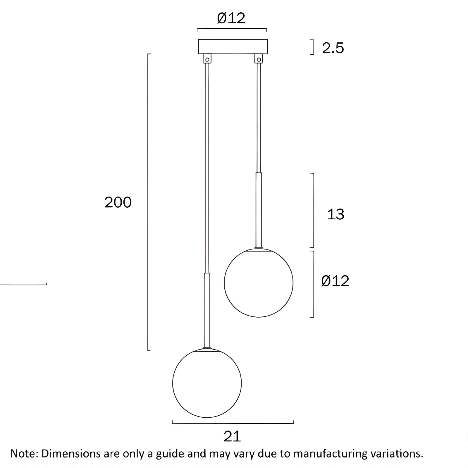 Line Drawing Telbix Gaston 2 Light Pendant G9 Antique Gold Opal GASTONPE2-AGOM - The Blue Space