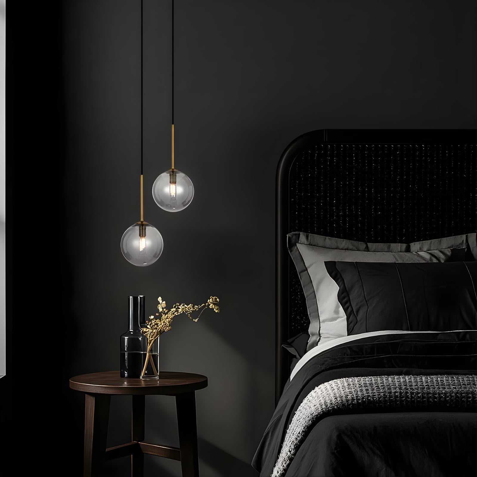 Lifestyle Telbix Gaston 2 Light Pendant G9 Antique Gold Smoke GASTONPE2-AGSM - The Blue Space