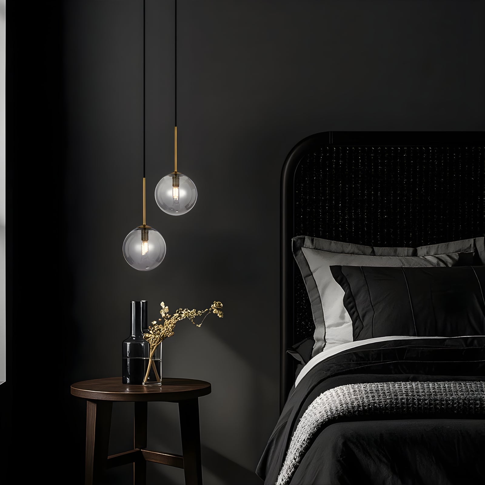 Lifestyle Telbix Gaston 2 Light Pendant G9 Antique Gold Smoke GASTONPE2-AGSM - The Blue Space