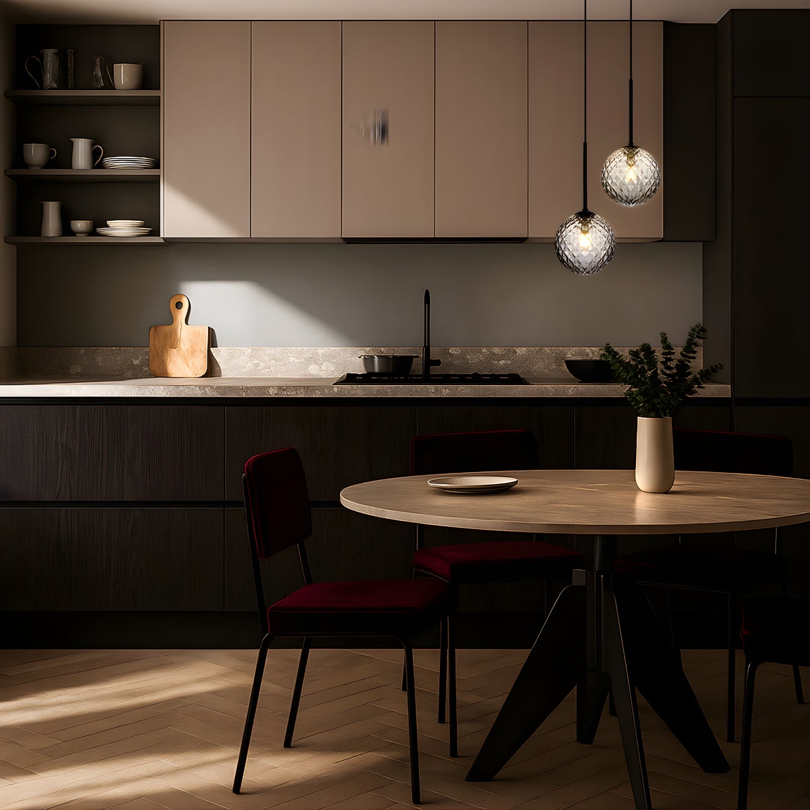 Lifestyle Telbix Gaston 2 Light Pendant G9 Black Clear Prism GASTONPE2-BKCLP - The Blue Space