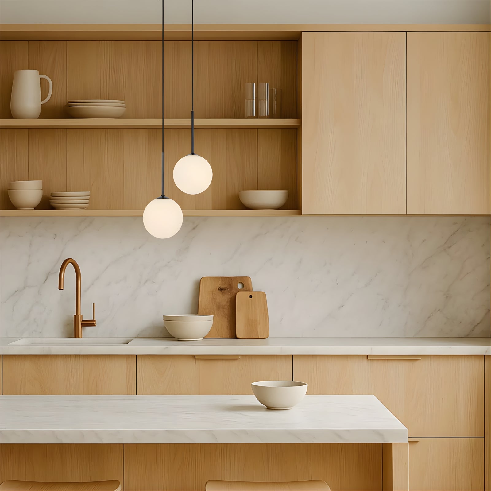 Lifestyle Telbix Gaston 2 Light Pendant G9 Black Opal GASTONPE2-BKOM - The Blue Space