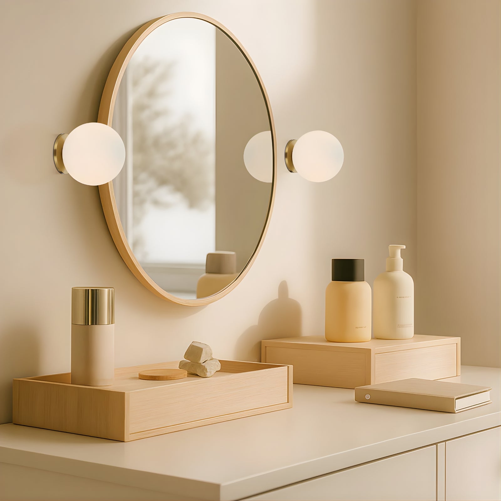 Angle Telbix Gaston G9 Wall Light Antique Gold Opal GASTONWB-AGOM - The Blue Space