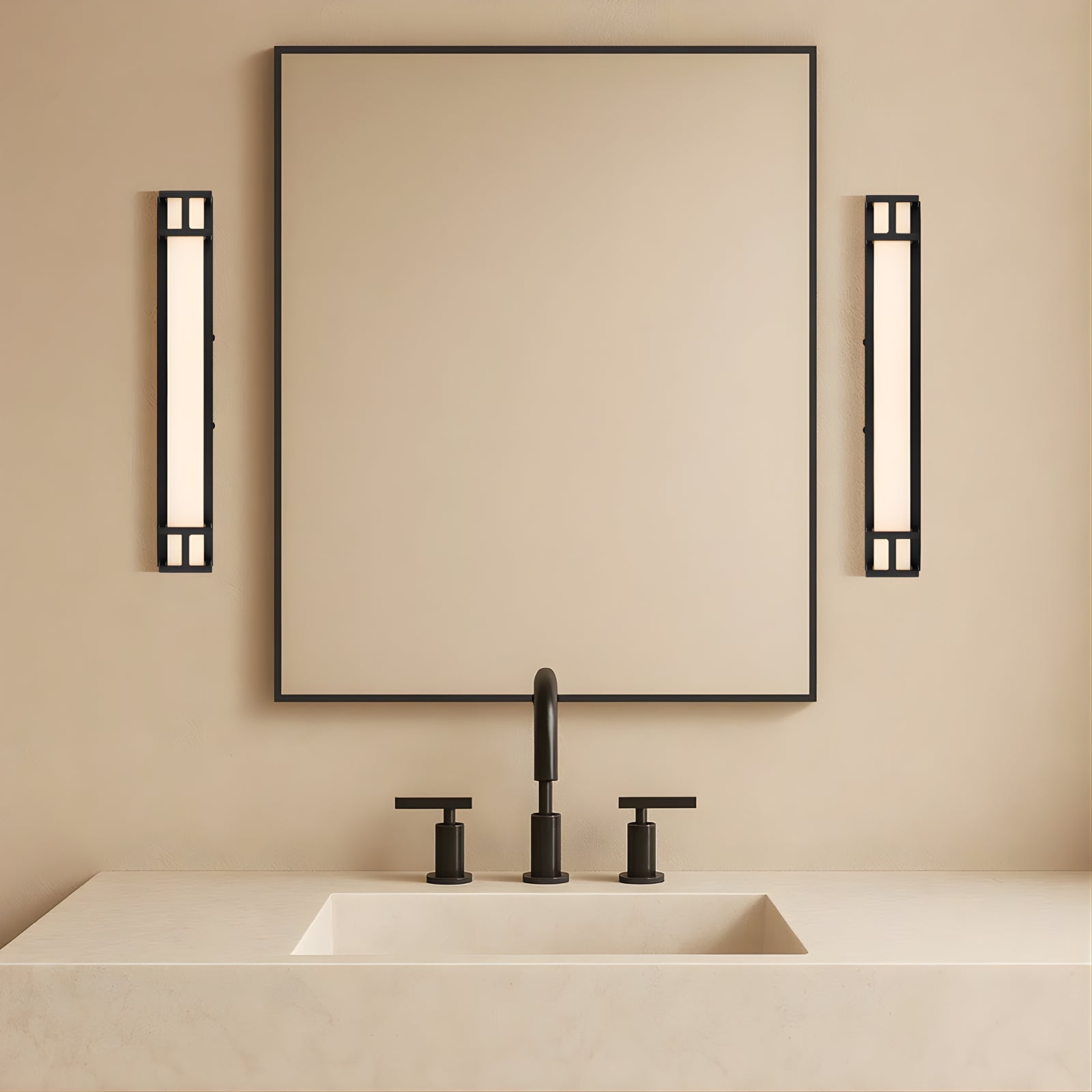 Bathroom Telbix Gilson 40 Vanity Wall Light Black GILSONWB40-BK3C - The Blue Space