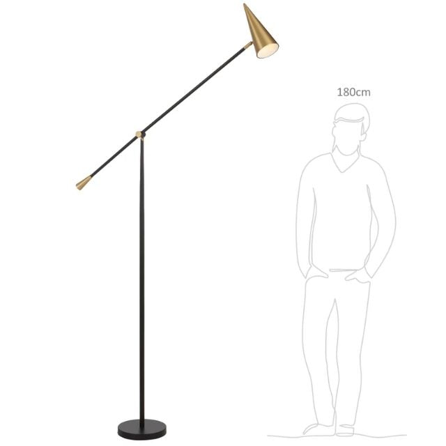 Telbix Jibara Floor Lamp E27 Black JIBARAFL-BKBRS - The Blue Space