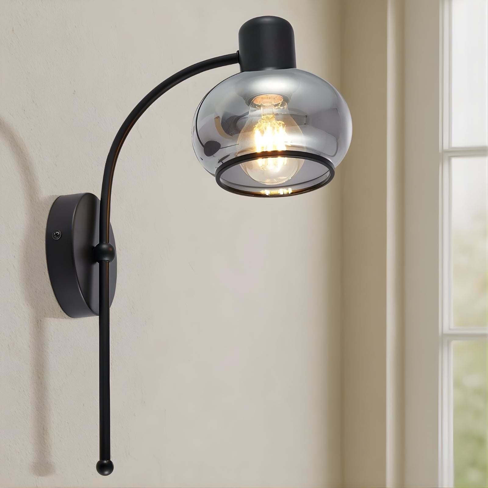 Lifestyle Telbix Marbell Wall Light E27 Black MARBELLWB-BKSM - The Blue Space