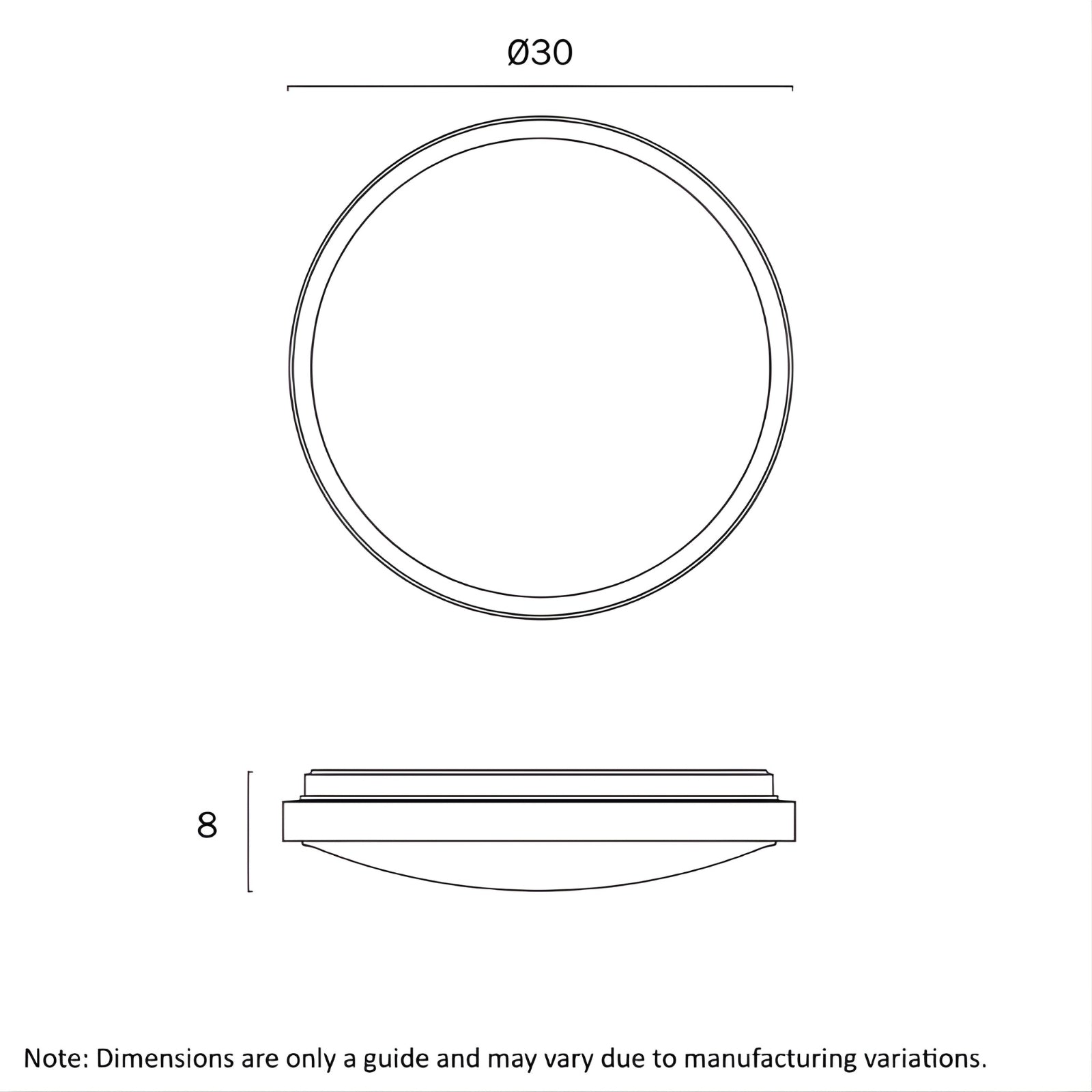 Line Drawing Telbix Orlin 12W Led Oyster Walnut ORLINOY30-WD3C - The Blue Space