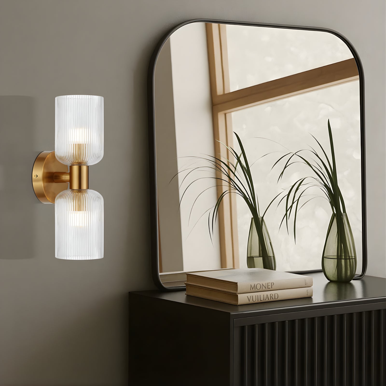 Lifestyle Telbix Riven 2 Wall Light Antique Gold Clear RIVENWB2-AGCL - The Blue Space