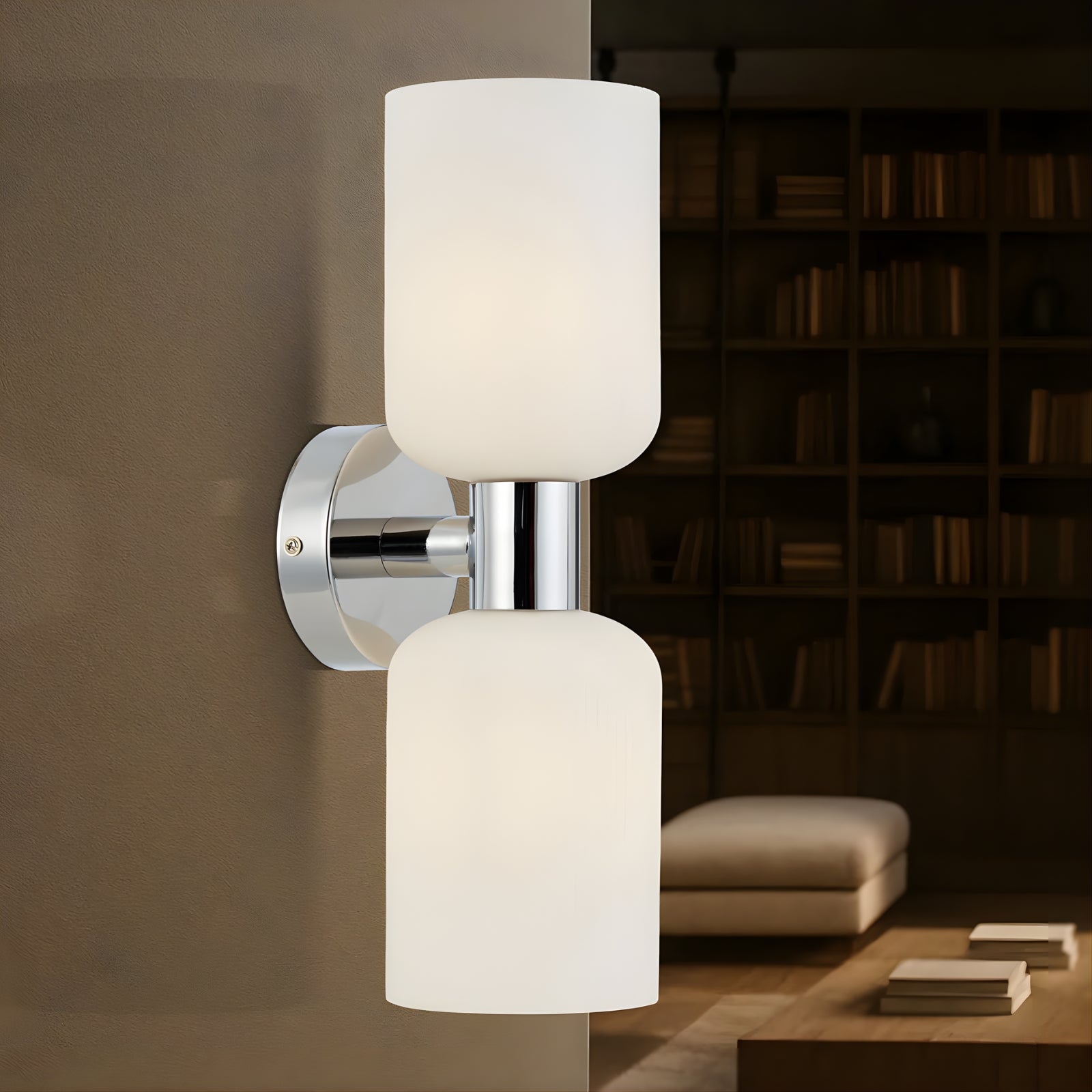 Lifestyle Telbix Riven 2 Wall Light Chrome Opal Matte RIVENWB2-CHOM - The Blue Space