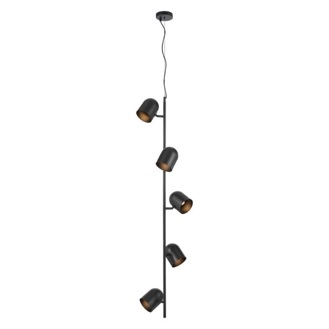 Telbix Turin 5 Light Pendant E14 Black TURINPE5-BK - The Blue Space