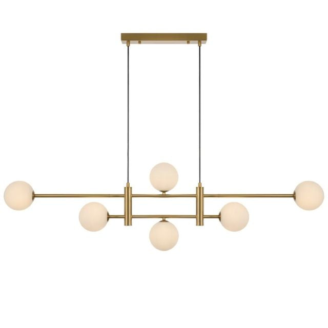 Front Telbix Tyson 6 Light Pendant G9 Antique Gold Opal TYSONPE06-AGOM - The Blue Space