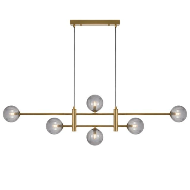 Telbix Tyson 6 Light Pendant G9 Antique Gold Smoke TYSONPE06-AGSM - The Blue Space