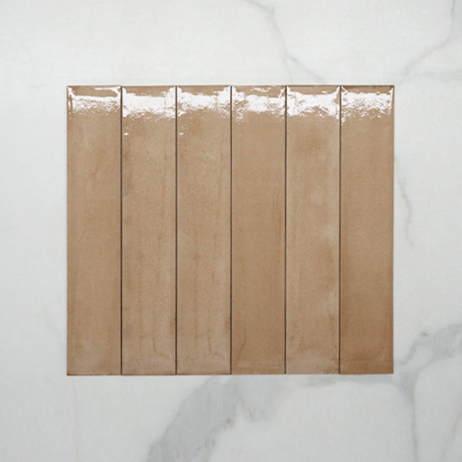 Faces No Hand Terracotta Theo Subway Tile 75 x 400mm Italian Porcelain - The Blue Space