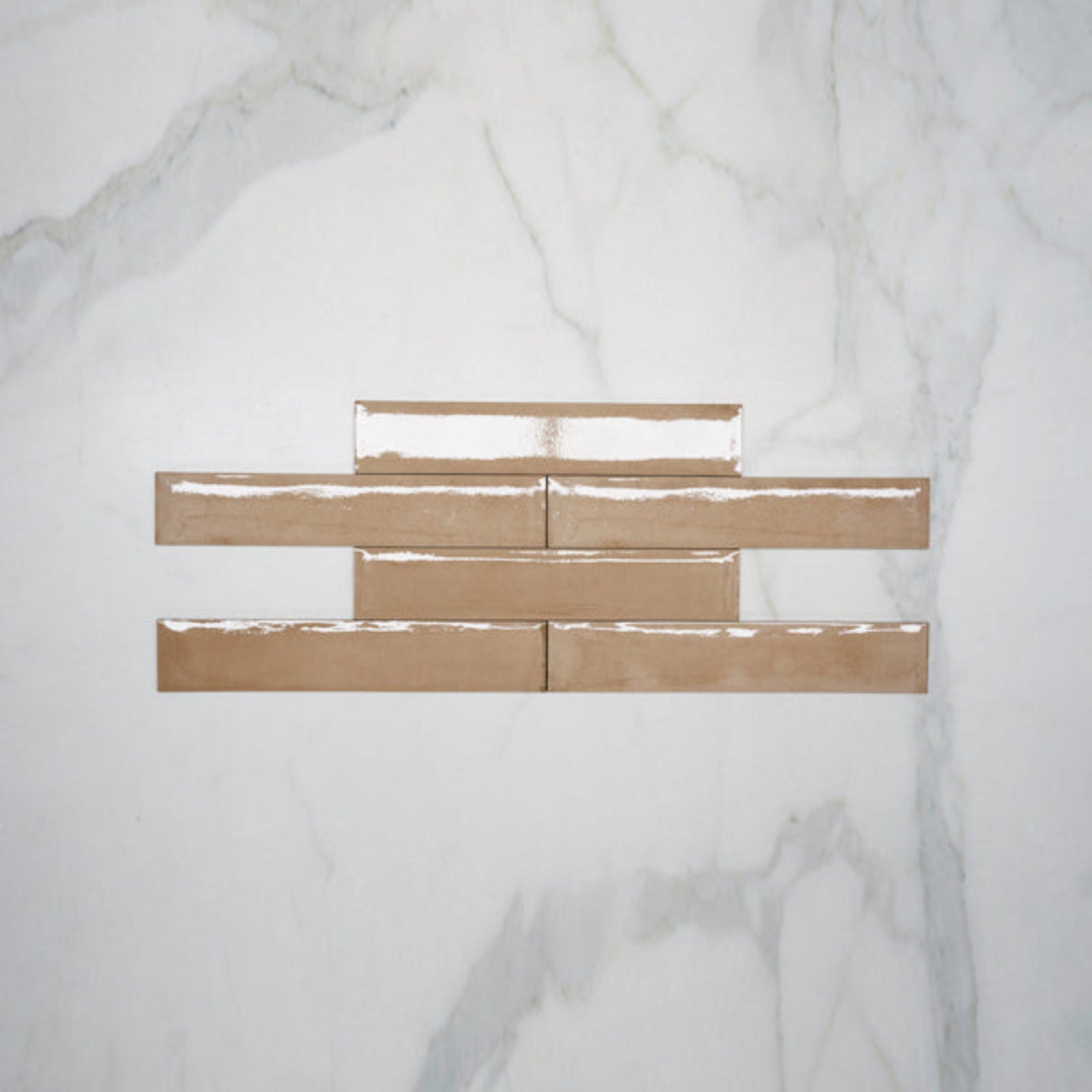 Pattern No Hand Terracotta Theo Subway Tile 75 x 400mm Italian Porcelain - The Blue Space