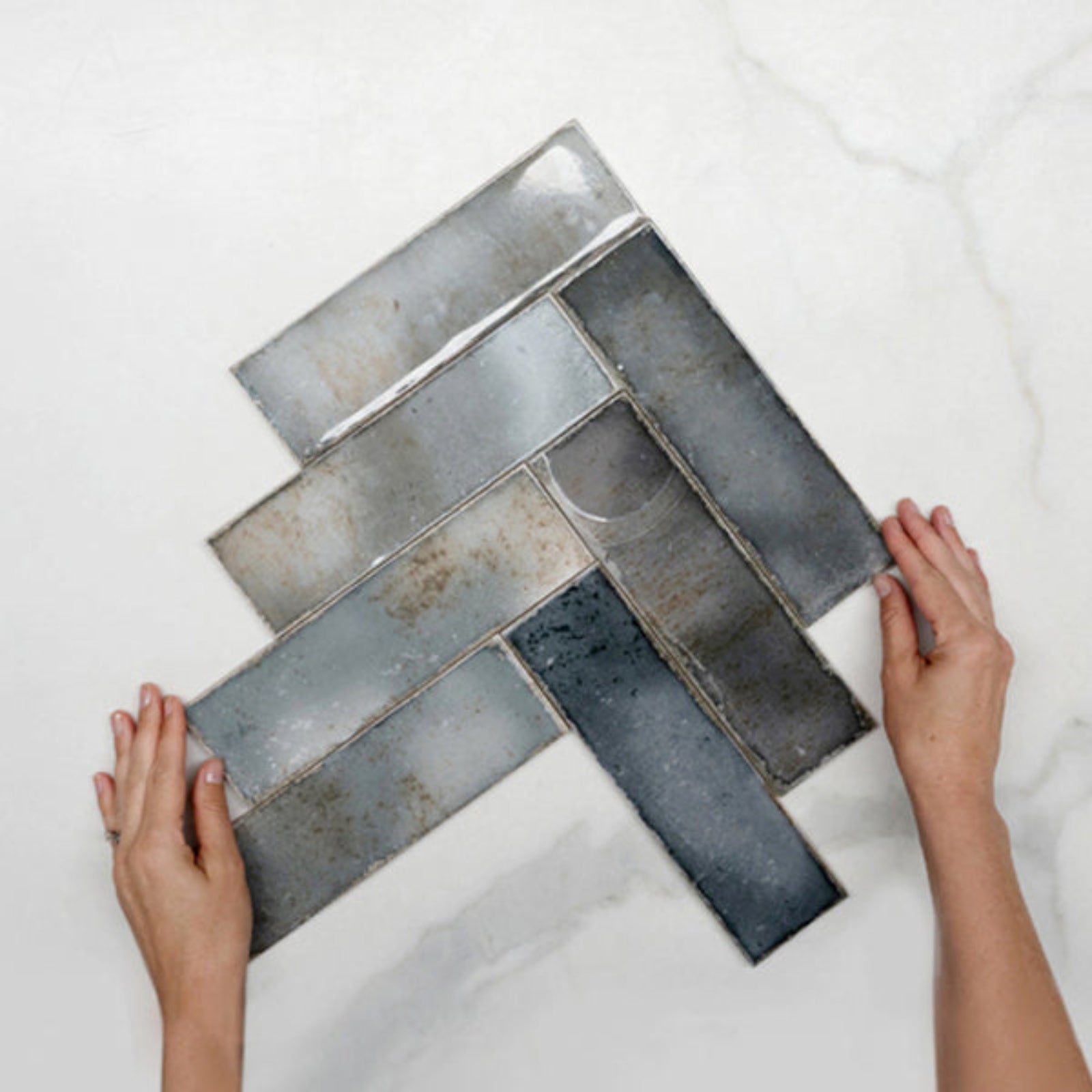 Anthracite Grey Leon Spanish Subway Tile Gloss 69 x 240mm Ceramic - The Blue Space