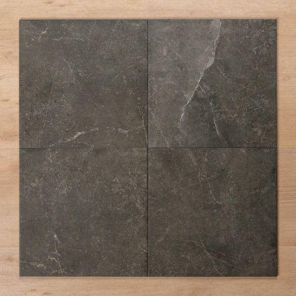 Avalon Charcoal Matt P2 Porcelain Tile 300x300mm Straight Pattern - The Blue Space