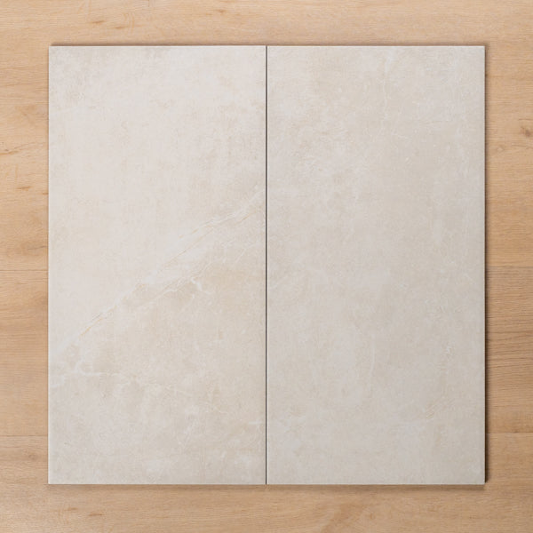 Avalon White Matt P2 Porcelain Tile 300x600mm Double - The Blue Space